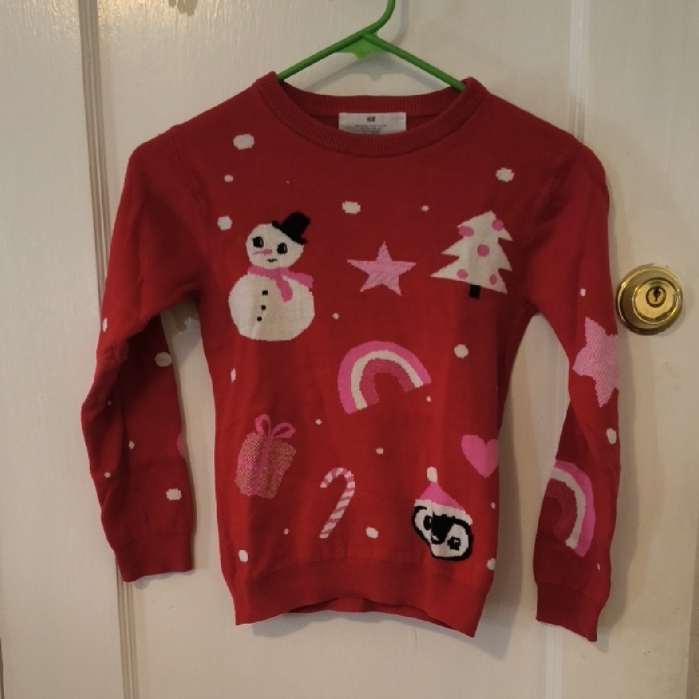 H&M | Kids Red Sweater with Festive Patterns